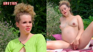 Ersties – Heißer Orgasmus mit der schwangeren Helena auf dem Rasen im Garten